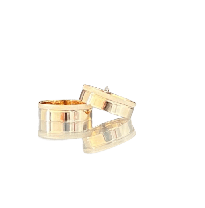 Par de alianças retas ouro nacional