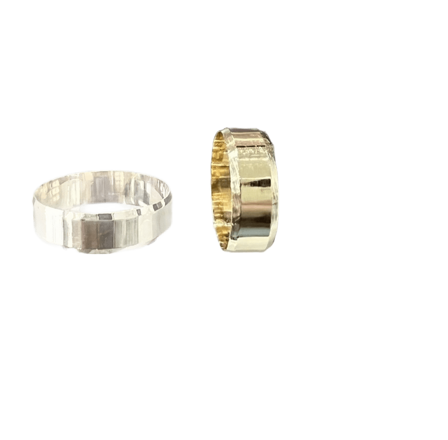 Alianças chanfradas ouro SA